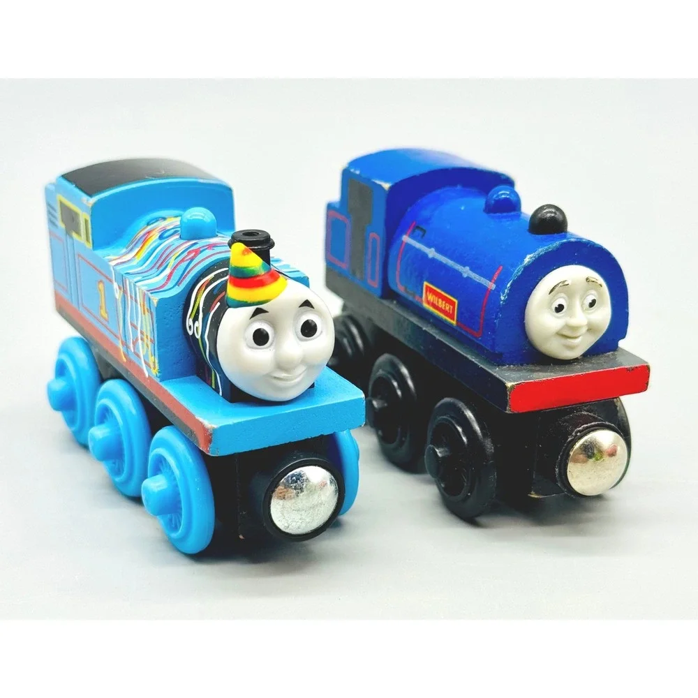 Thomas Friends Wooden Train Birthday Thomas Percy Wilbert Hugh Douglas Lot of 7